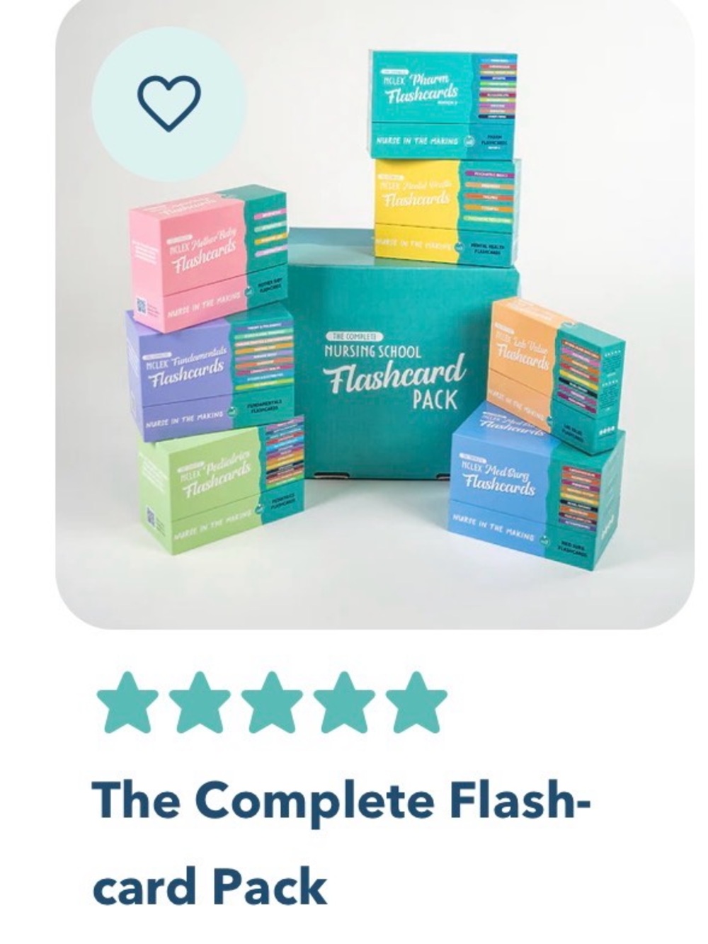 The Complete Nursing School Flashcard Pack - Teal